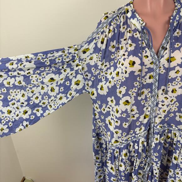 Free People Love Letter Tunic Top Mini Dress Boho Chic Floral Romantic Feminine - Picture 6 of 11